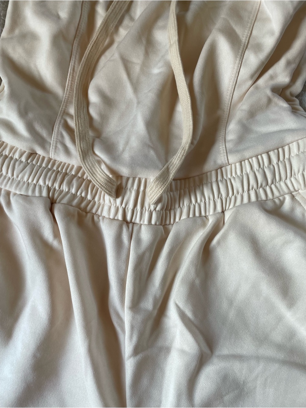 HALARA Cream Strapless Cargo Jumpsuit with Drawstring Waist - Picture 3 of 6